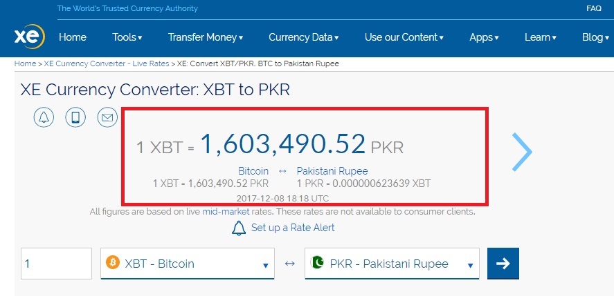 1 bitcoin cash to pkr